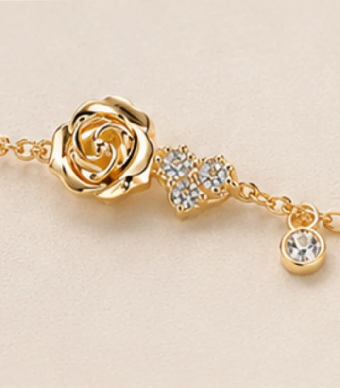 Rosé Heart Bloom Bracelet (Rose Bracelet)
